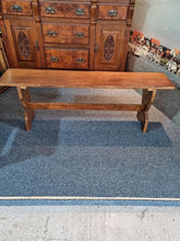 Load image into Gallery viewer, Oak Trestle Bench / Stool Mid 20th Century