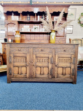 Load image into Gallery viewer, Antique 18th century style carved oak sideboard dresser base