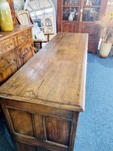 Load image into Gallery viewer, Antique 18th century style carved oak sideboard dresser base
