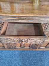 Load image into Gallery viewer, Antique 18th century style carved oak sideboard dresser base