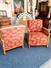 Load image into Gallery viewer, A Pair Of Beech Framed Bergere Armchairs