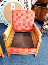 Load image into Gallery viewer, A Pair Of Beech Framed Bergere Armchairs