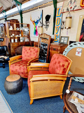 Load image into Gallery viewer, A Pair Of Beech Framed Bergere Armchairs