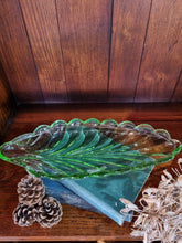 Load image into Gallery viewer, Pair of Bagley Green Glass Leaf Dishes
