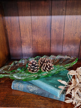 Load image into Gallery viewer, Pair of Bagley Green Glass Leaf Dishes