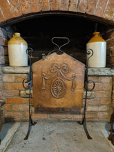 Load image into Gallery viewer, Fire Screen Victorian cast iron and copper