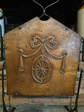 Load image into Gallery viewer, Fire Screen Victorian cast iron and copper