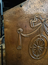 Load image into Gallery viewer, Fire Screen Victorian cast iron and copper