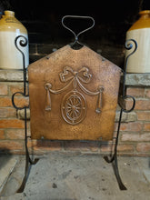Load image into Gallery viewer, Fire Screen Victorian cast iron and copper