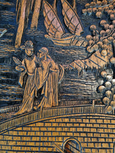 Load image into Gallery viewer, Antique Chinese Carved Hardwood Tilt Top Tea Table With Glass