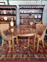 Load image into Gallery viewer, Oak & Cross Banded Round Dining Table Hand Made In The UK