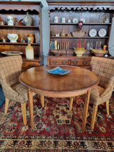 Load image into Gallery viewer, Oak & Cross Banded Round Dining Table Hand Made In The UK