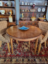 Load image into Gallery viewer, Oak & Cross Banded Round Dining Table Hand Made In The UK