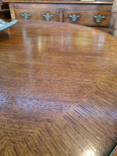 Load image into Gallery viewer, Oak & Cross Banded Round Dining Table Hand Made In The UK