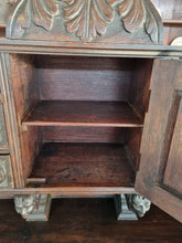 Load image into Gallery viewer, Victorian Large Heavily Carved Oak Green Man Twin Pedestal Desk