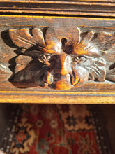 Load image into Gallery viewer, Victorian Large Heavily Carved Oak Green Man Twin Pedestal Desk