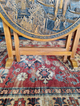 Load image into Gallery viewer, Antique Chinese Carved Hardwood Tilt Top Tea Table With Glass