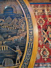 Load image into Gallery viewer, Antique Chinese Carved Hardwood Tilt Top Tea Table With Glass