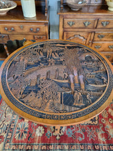 Load image into Gallery viewer, Antique Chinese Carved Hardwood Tilt Top Tea Table With Glass