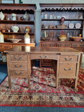Load image into Gallery viewer, Vintage Oak Twin Pedestal Desk