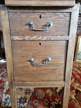 Load image into Gallery viewer, Vintage Oak Twin Pedestal Desk