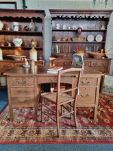 Load image into Gallery viewer, Vintage Oak Twin Pedestal Desk