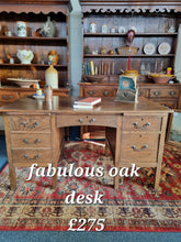 Load image into Gallery viewer, Vintage Oak Twin Pedestal Desk