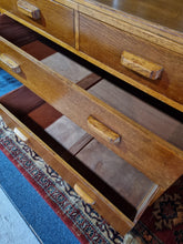 Load image into Gallery viewer, Mid Century Light Oak Air Ministry Chest of Five Drawers