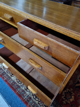 Load image into Gallery viewer, Mid Century Light Oak Air Ministry Chest of Five Drawers