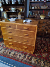 Load image into Gallery viewer, Mid Century Light Oak Air Ministry Chest of Five Drawers