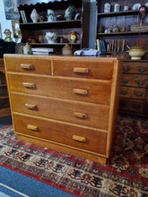 Load image into Gallery viewer, Mid Century Light Oak Air Ministry Chest of Five Drawers