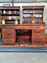 Load image into Gallery viewer, Victorian Pine Kneehole Partners Desk