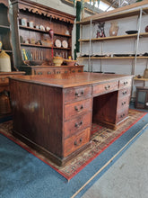 Load image into Gallery viewer, Victorian Pine Kneehole Partners Desk