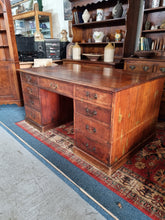 Load image into Gallery viewer, Victorian Pine Kneehole Partners Desk