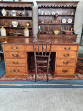 Load image into Gallery viewer, Victorian Pine Kneehole Partners Desk