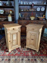 Load image into Gallery viewer, Pair of Victorian pine bedside cupboards