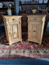 Load image into Gallery viewer, Pair of Victorian pine bedside cupboards