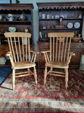 Load image into Gallery viewer, Beech Lathe Back Grandfather Fireside Chair