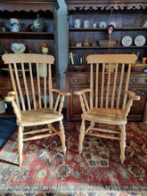 Load image into Gallery viewer, Beech Lathe Back Grandfather Fireside Chair