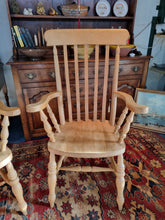 Load image into Gallery viewer, Beech Lathe Back Grandfather Fireside Chair