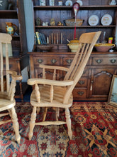 Load image into Gallery viewer, Beech Lathe Back Grandfather Fireside Chair