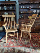 Load image into Gallery viewer, Beech Lathe Back Grandfather Fireside Chair