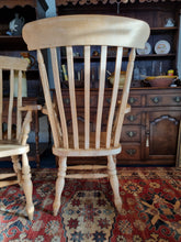 Load image into Gallery viewer, Beech Lathe Back Grandfather Fireside Chair