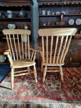 Load image into Gallery viewer, Beech Lathe Back Grandfather Fireside Chair