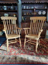 Load image into Gallery viewer, Beech Lathe Back Grandfather Fireside Chair
