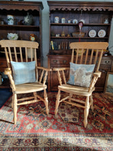 Load image into Gallery viewer, Beech Lathe Back Grandfather Fireside Chair