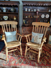 Load image into Gallery viewer, Beech Lathe Back Grandfather Fireside Chair