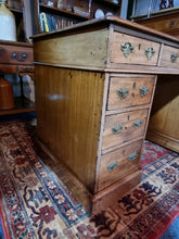 Load image into Gallery viewer, Victorian Twin Pedestal Kneehole Desk