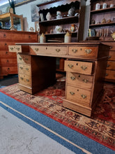Load image into Gallery viewer, Victorian Twin Pedestal Kneehole Desk