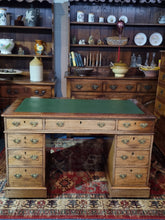 Load image into Gallery viewer, Victorian Twin Pedestal Kneehole Desk